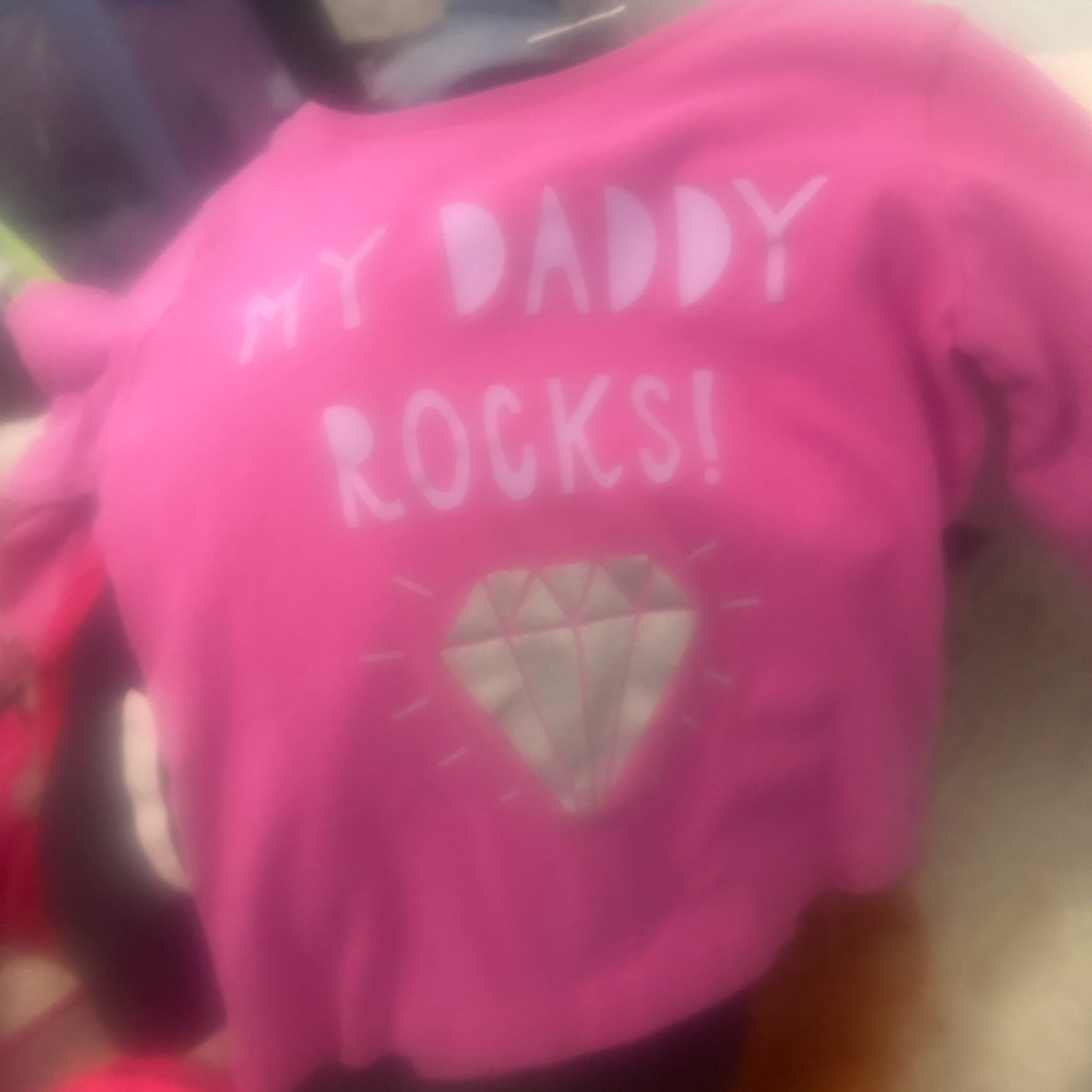 Kids 18m T-Shirt My Daddy Rocks Pink